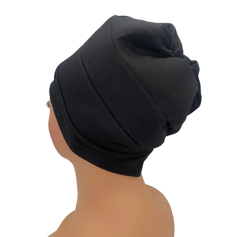 Turbans Volumiser léger sous écharpe Bonnet noir Turban Lifter sous le Turban ascenseur africain ban