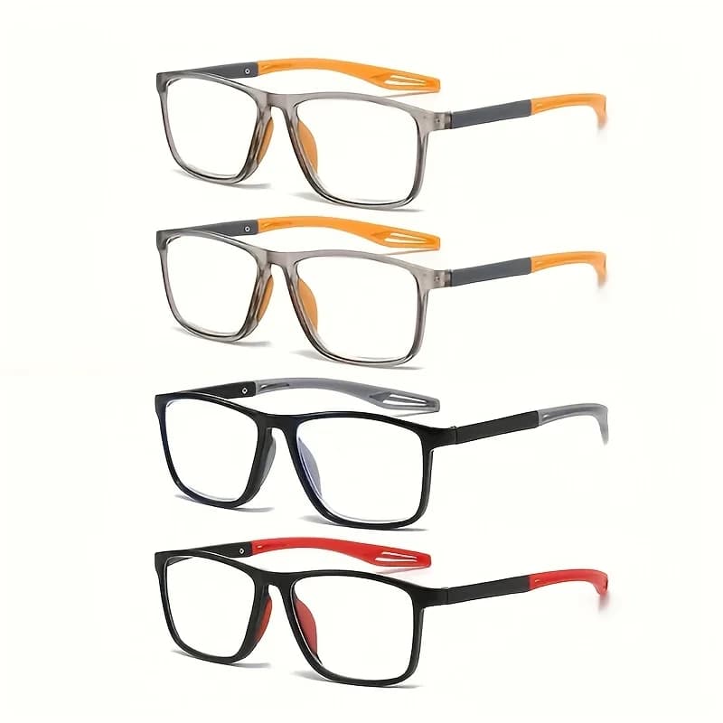 4 Pack ensembles mode TR90 lunettes de lecture pour hommes printemps jambe sport presbytie lunettes 