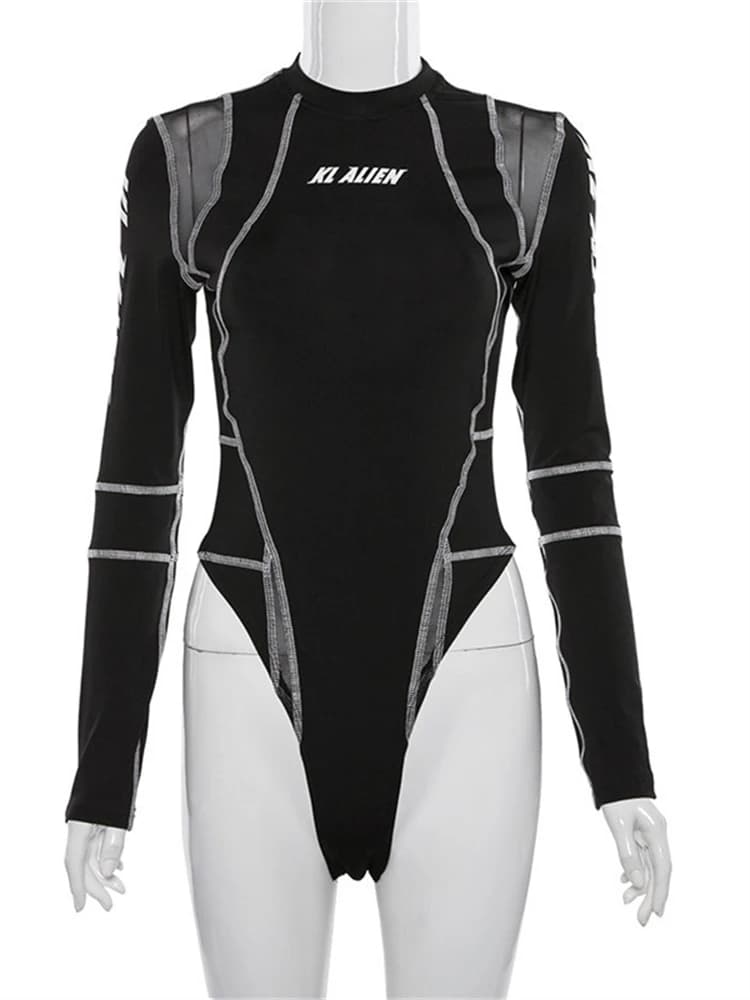 Nibber-Costume de motard à col roulé en maille pour femme, barboteuses décontractées, haut de rue, m