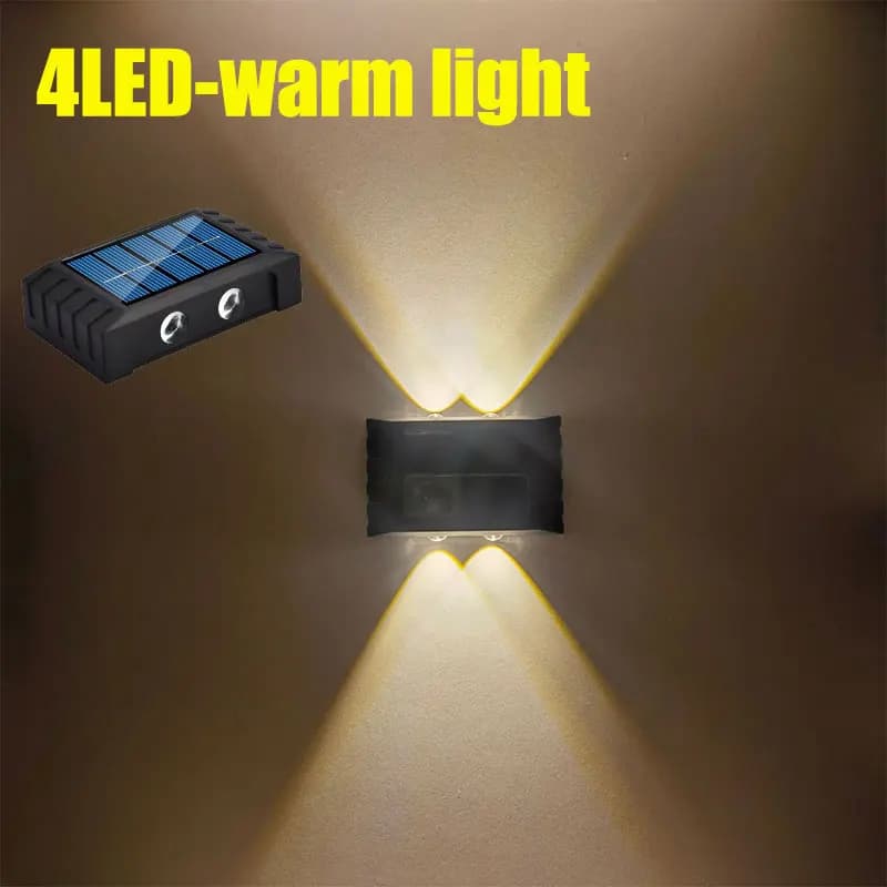 4/6/8/10LED s lampe murale solaire cour rue décor lumière extérieure étanche haut et bas éclairage l