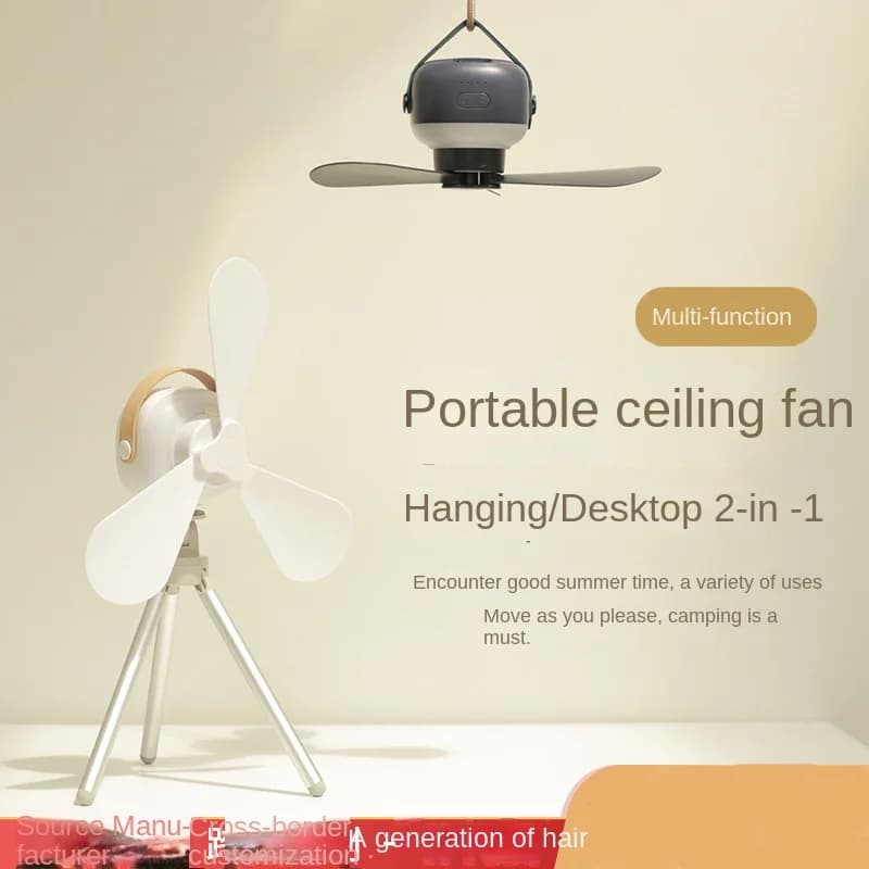 Mini ventilateur de plafond USB sans fil portable avec télécommande, support, veilleuse, maison, ext
