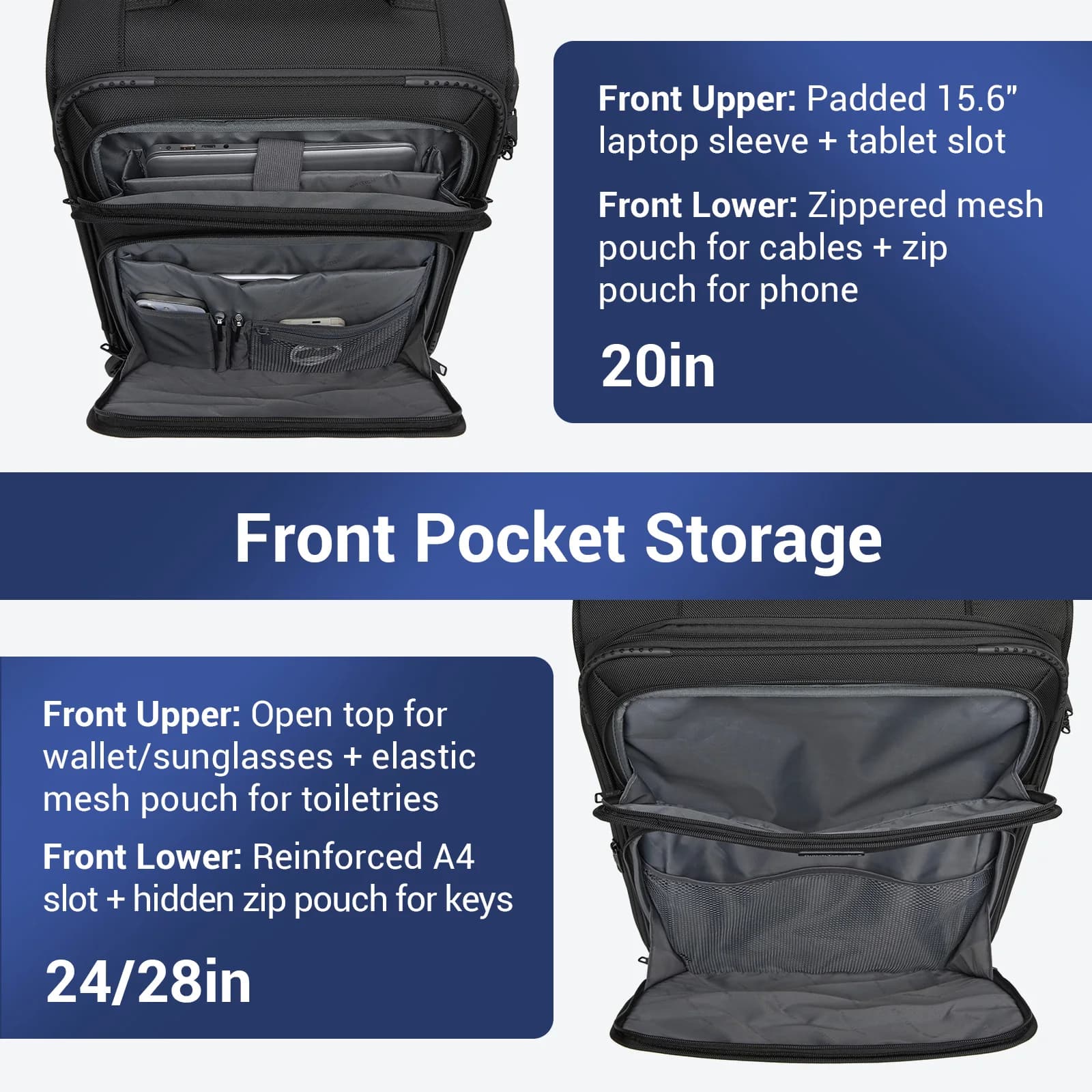 Valise British Traveller - Poignée réglable, 4 roulettes pivotantes, légère, serrure TSA - Bagage en