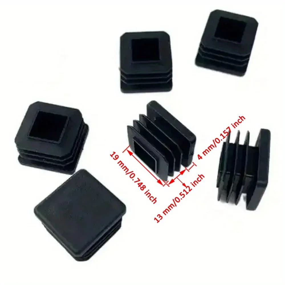 Capuchons de pieds de Table carrés en plastique, 20mm, inserts, capuchons pour tubes métalliques, bo