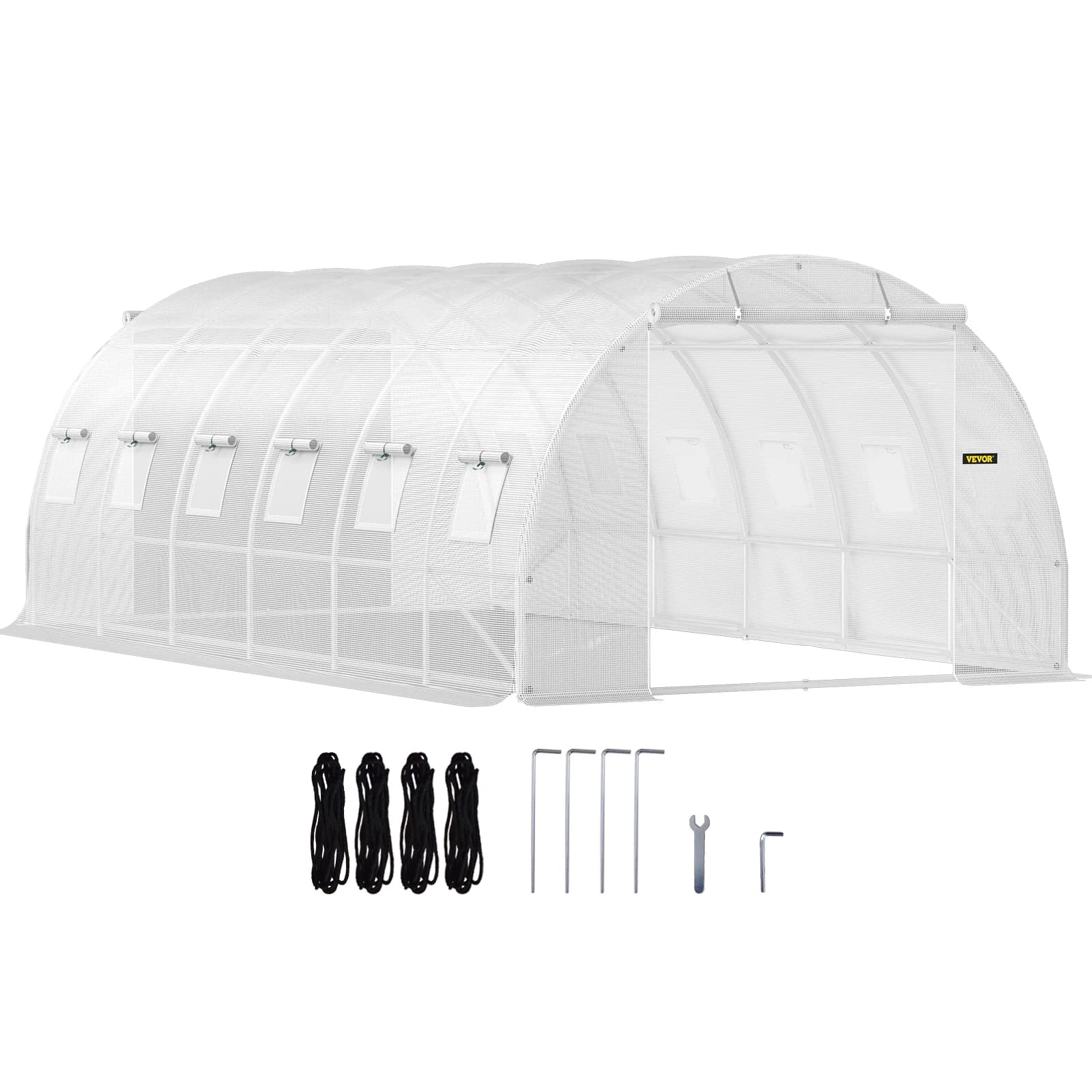 SucceBuy 20x10x7/15x7x7 pieds tunnel de marche serre plante maison chaude avec cerceaux en acier gal