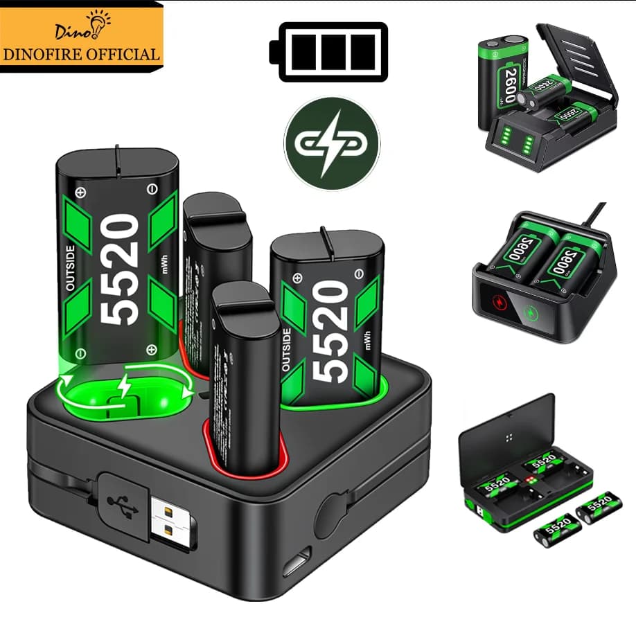 Station de recharge pour Xbox série X/Xbox série S 4, Pack de Batteries pour Xbox One X/Xbox One S/X