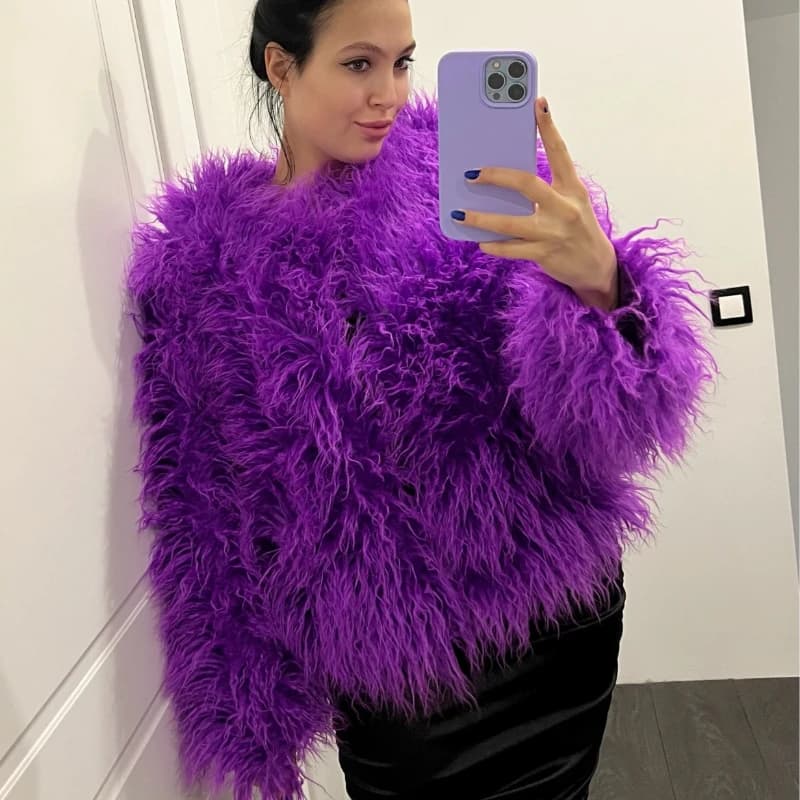 Manteau en fausse fourrure pour femme, veste courte moelleuse de haute qualité, automne-hiver 2023
