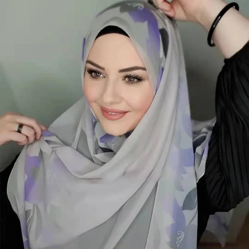 Mode musulmane en mousseline de soie Hijab Abaya Hijabs pour femme femmes Jersey robe Abayas Turbans