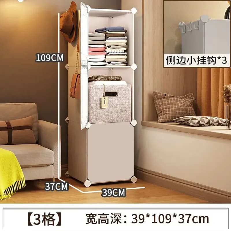 Armoire moderne mis ensemble, armoire Simple en plastique, Design de garde-robe modulaire bon marché