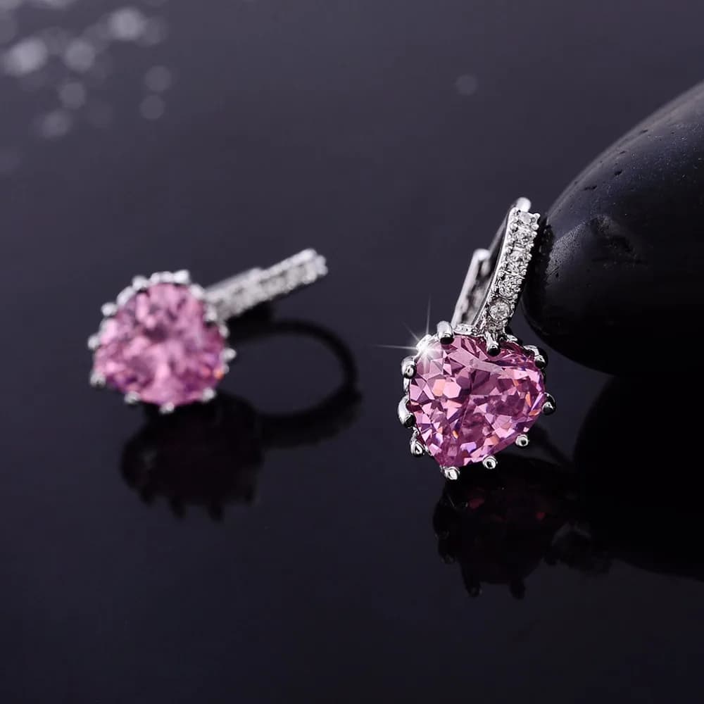 Boucle d'Oreille Romantique en Argent Sterling 925 pour Femme, Bijou en Forme de Cœur, de Clip, avec