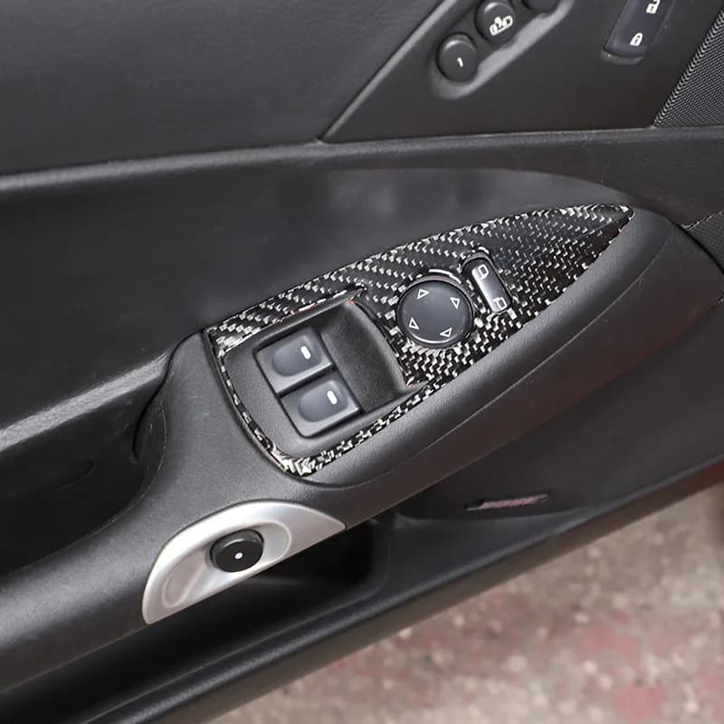 Autocollant de décoration de porte de panneau de commande central de voiture, fibre de carbone soupl