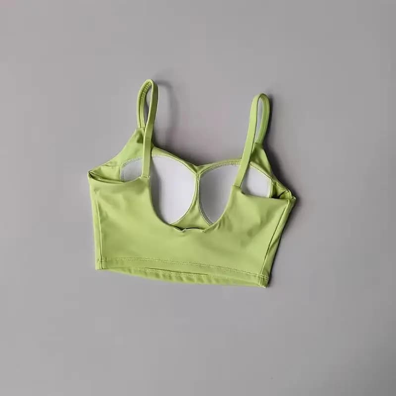 Haut de soutien-gorge de sport pour femmes, push up, rembourré fixe, hauts push-up, gilet de fitness