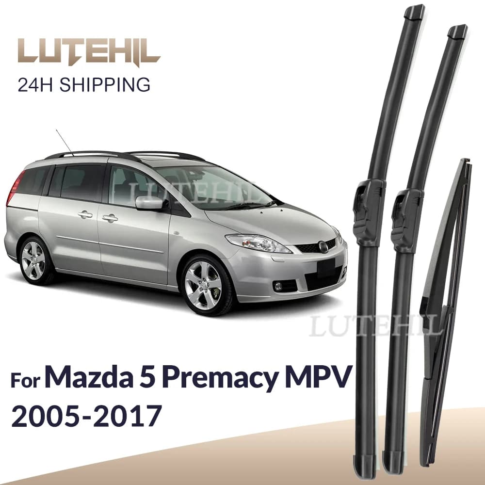 Pour Mazda 5 Premacy MK2 MK3 MPV 2005-2017 2006 2007 balais d'essuie-glace avant et arrière brosses 