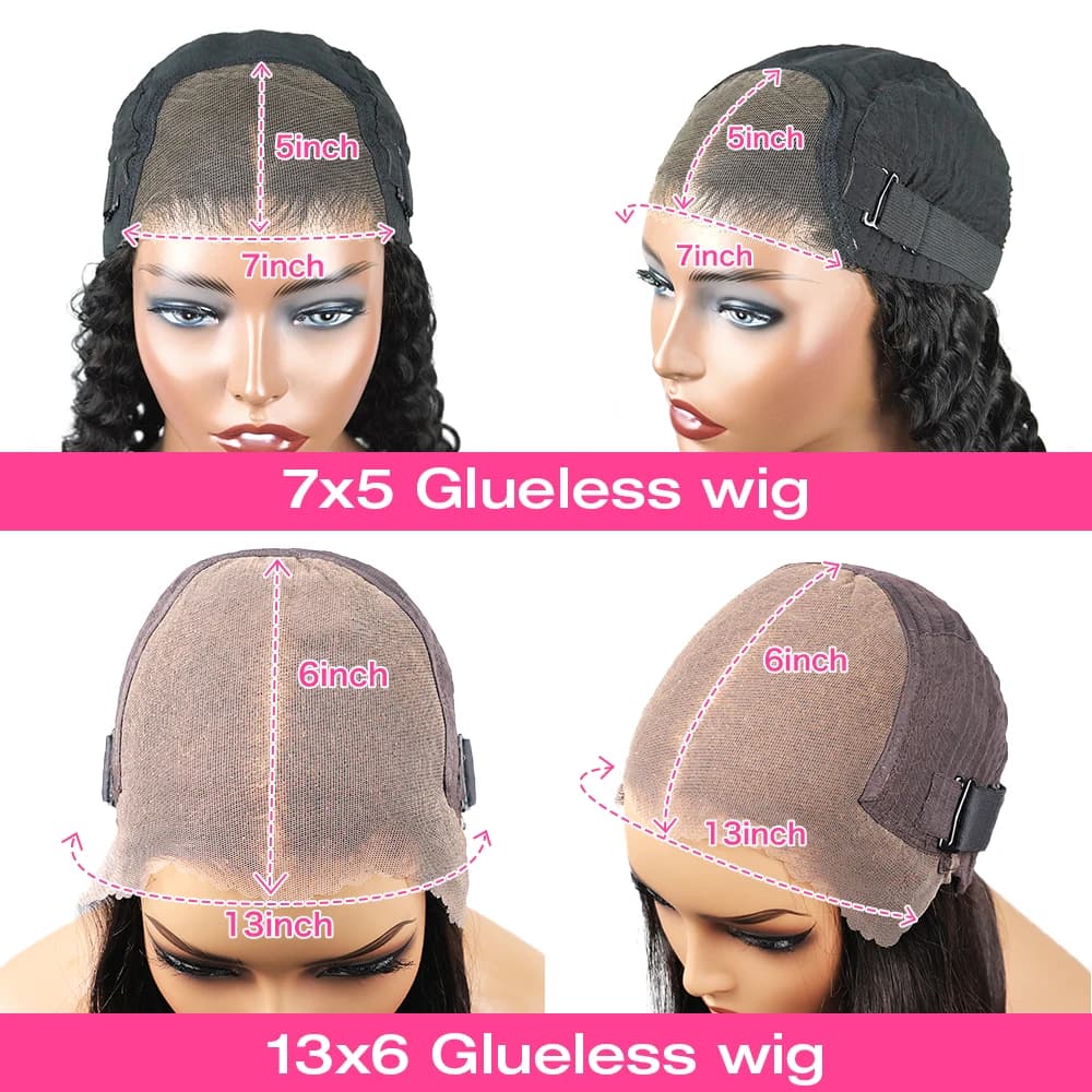 Perruques de cheveux humains lisses sans colle HD 13x6 250% Wear & Go, perruque frontale en dentelle
