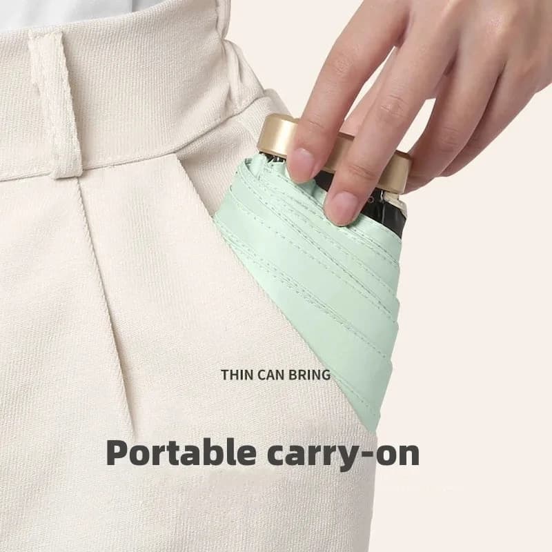 55% de réduction sur Mini parasol petite poche parapluie de pluie vinyle pliant UV Protection contre