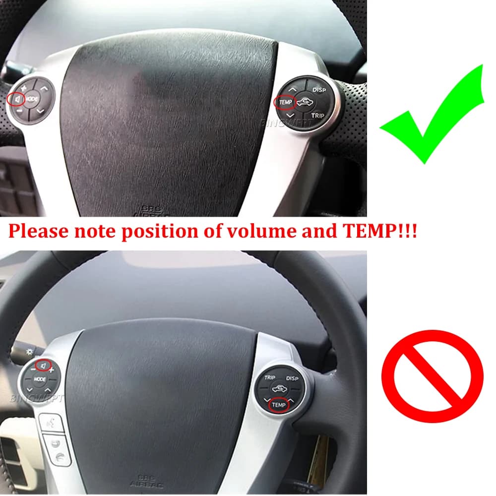 Panneau de commande de commutateur de volant en caoutchouc, Toyota Prius Plus 2012-2015, Prius C, bo