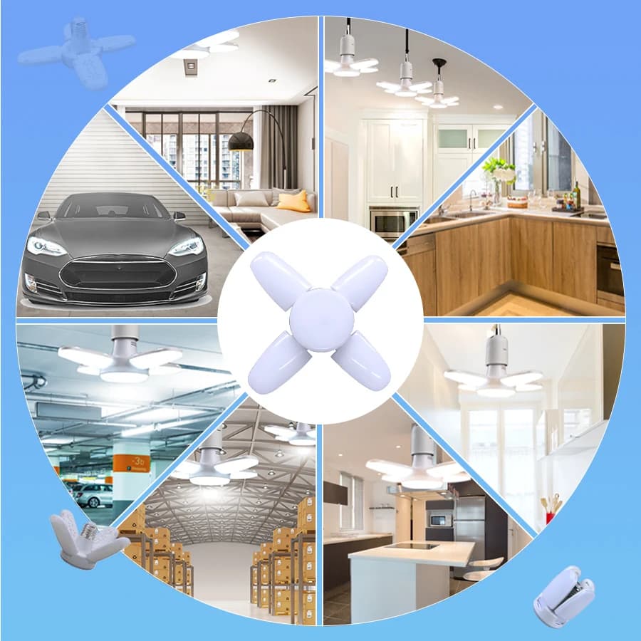 Ampoule LED en forme d'éventail E27 lampe à LED pliable 220V 110V 40 LED ampoules pour la maison pla