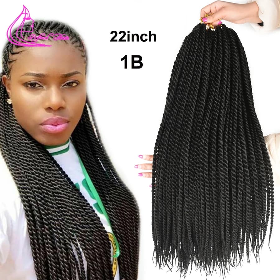 Tresses synthétiques au Crochet torsadées sénégalaises ombrées marron gris Extensions de cheveux tre