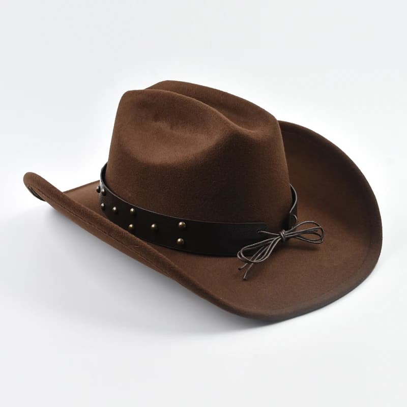 Hommes femmes Vintage grand bord Western Cowboy chapeau Gentleman Cowgirl Jazz chapeau Cloche église