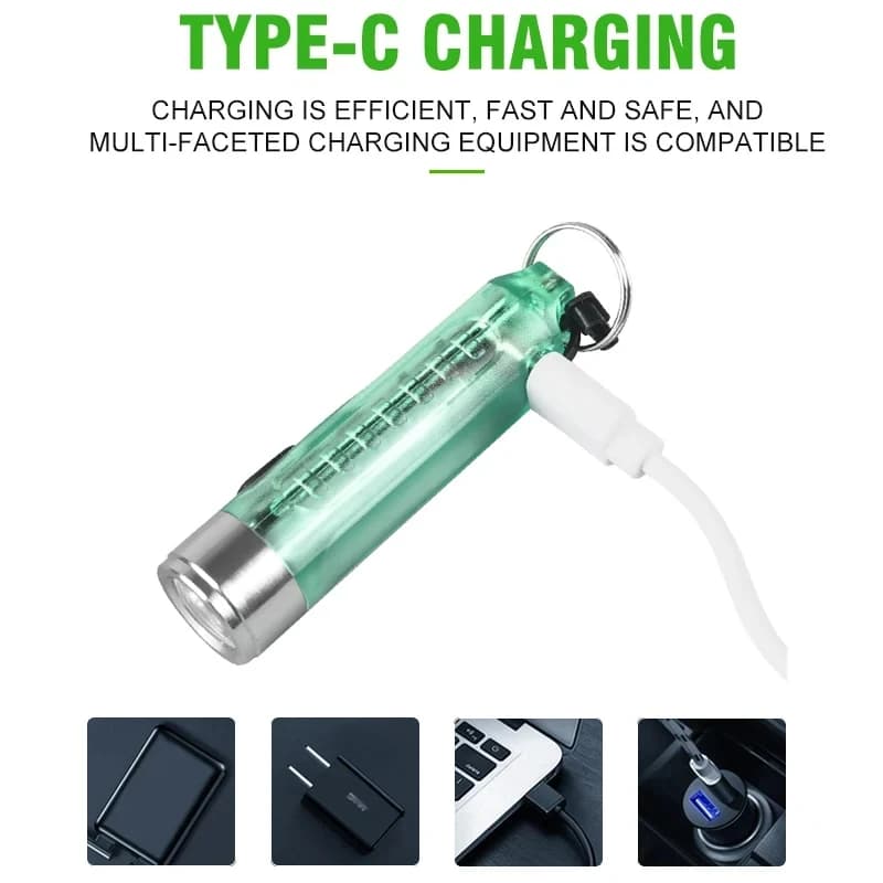 Mini lampe de poche LED multifonction EDC, lampe porte-clés portable, torche magnétique, lampe UV as