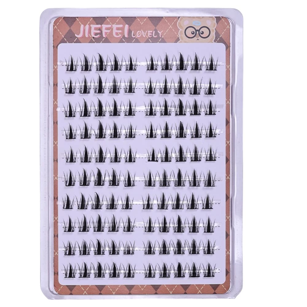 Cils en grappe auto-adhésifs DIY, 10 rangées/boîte, cils sectionnels de Style Manga sans colle, aspe
