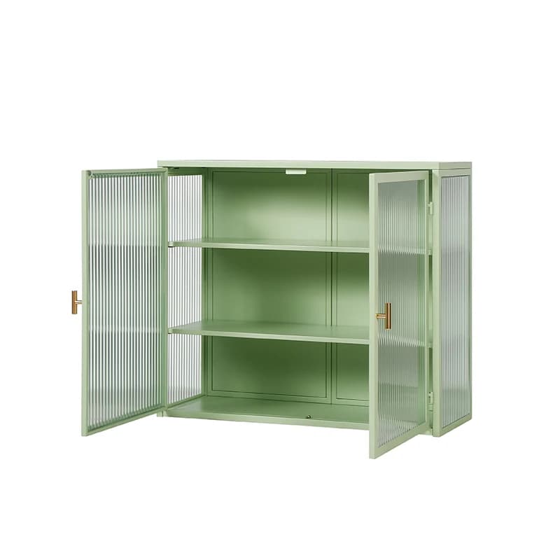 Armoire Murale Moderne à Deux Portes en Verre de 27.56 Pouces, avec Rangement à Trois Niveaux, pour 