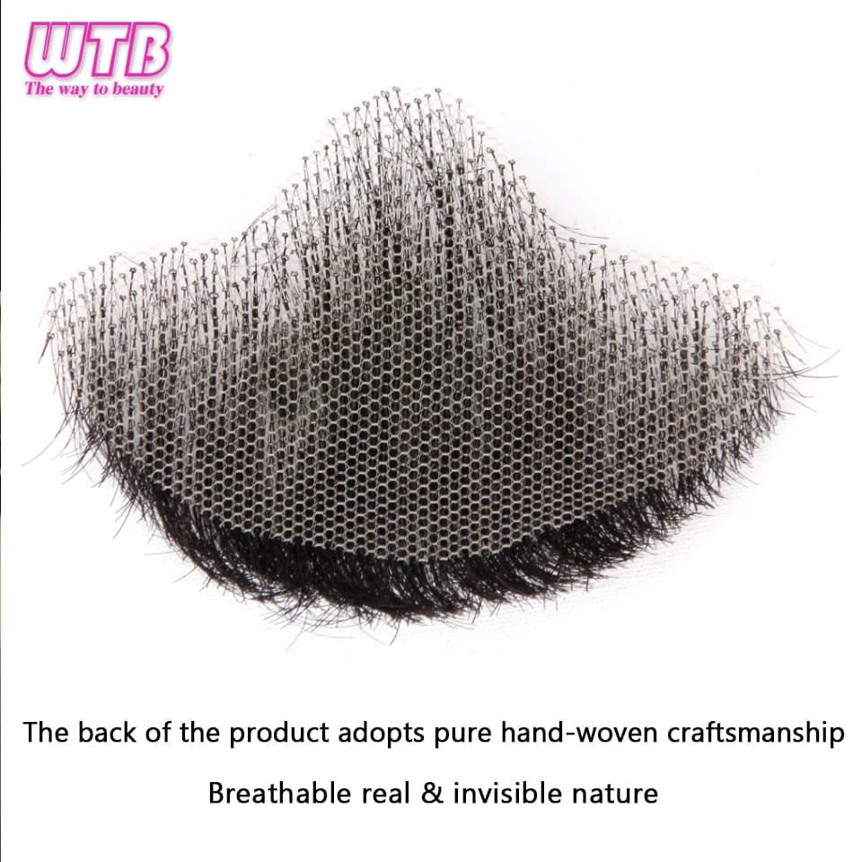 Fausse barbe synthétique, moustache réaliste, Costume de barbiche noire, cheveux du visage, dentelle
