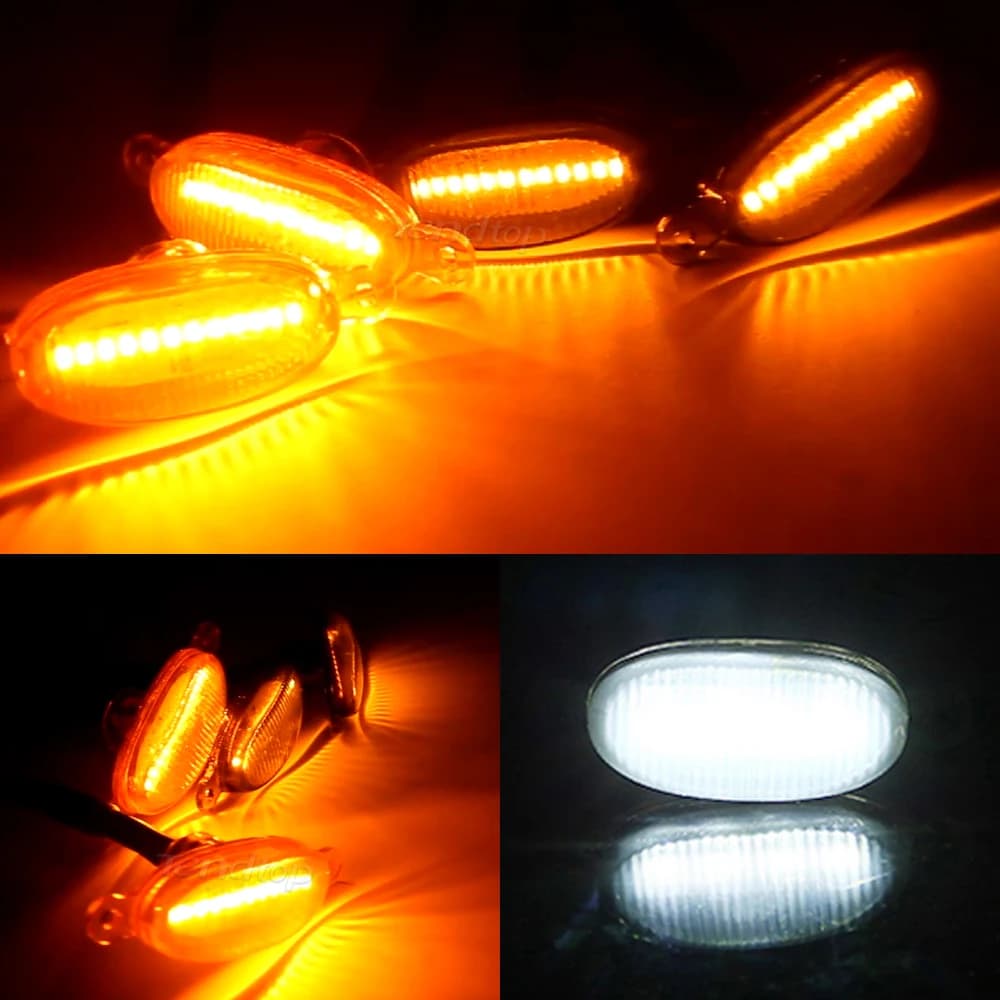 Feux de circulation de calandre avant à LED, lentille fumée, feu de voiture ambre pour KIT Toyota Fo