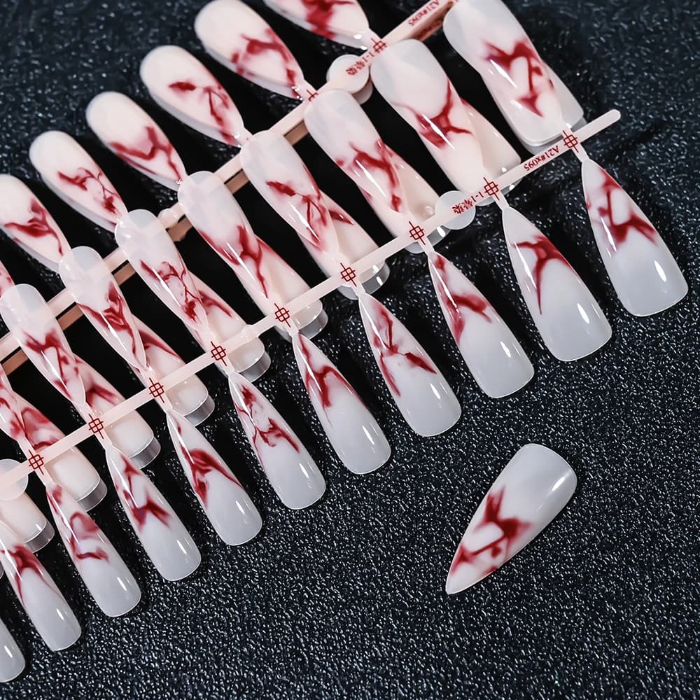 120 pièces acrylique français faux ongles carré amande cercueil faux ongles conseils pour les femmes