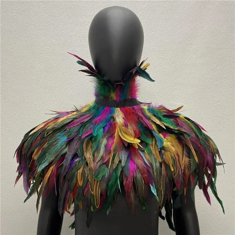 Châle de Style Gothique avec Plumes pour Femme, Robe, Cape, Écharpe, Snood, Dinde, ixde Mariage, Hal