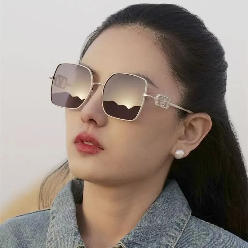 2025 nouvelle mode métal carré lunettes De soleil polarisées femmes luxe diamant UV400 lunettes De s