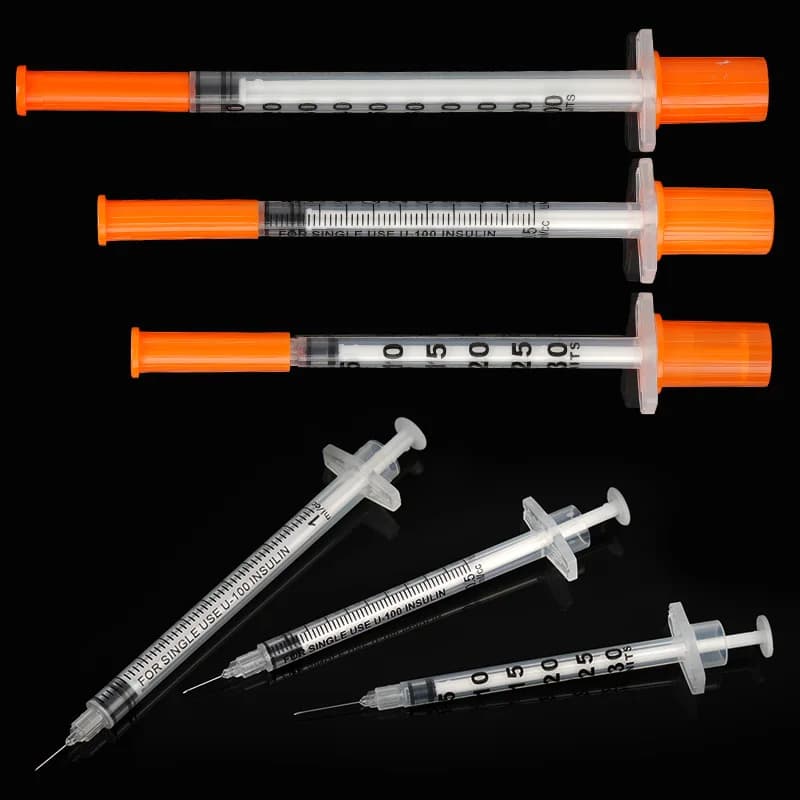 50Pcs/Pack 0.3ML 0.5ML 1ML Animal Syringe with Lab Supplies Farm Animal Cattle Sheep Horses Cat Dog 