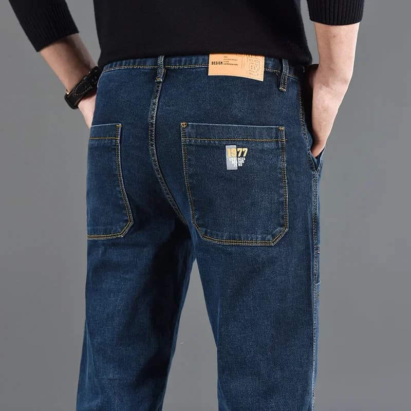 Nouveau style 2026 – Jean slim homme coupe droite confortable style coréen – Pantalon gris taille mi
