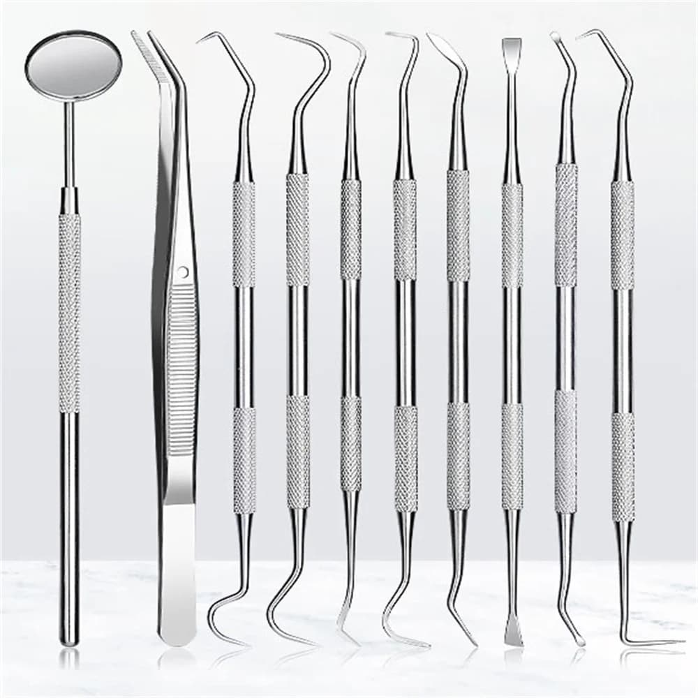 Miroir dentaire faucille tartre détartreur dents cueillette spatule équipement de laboratoire dentai