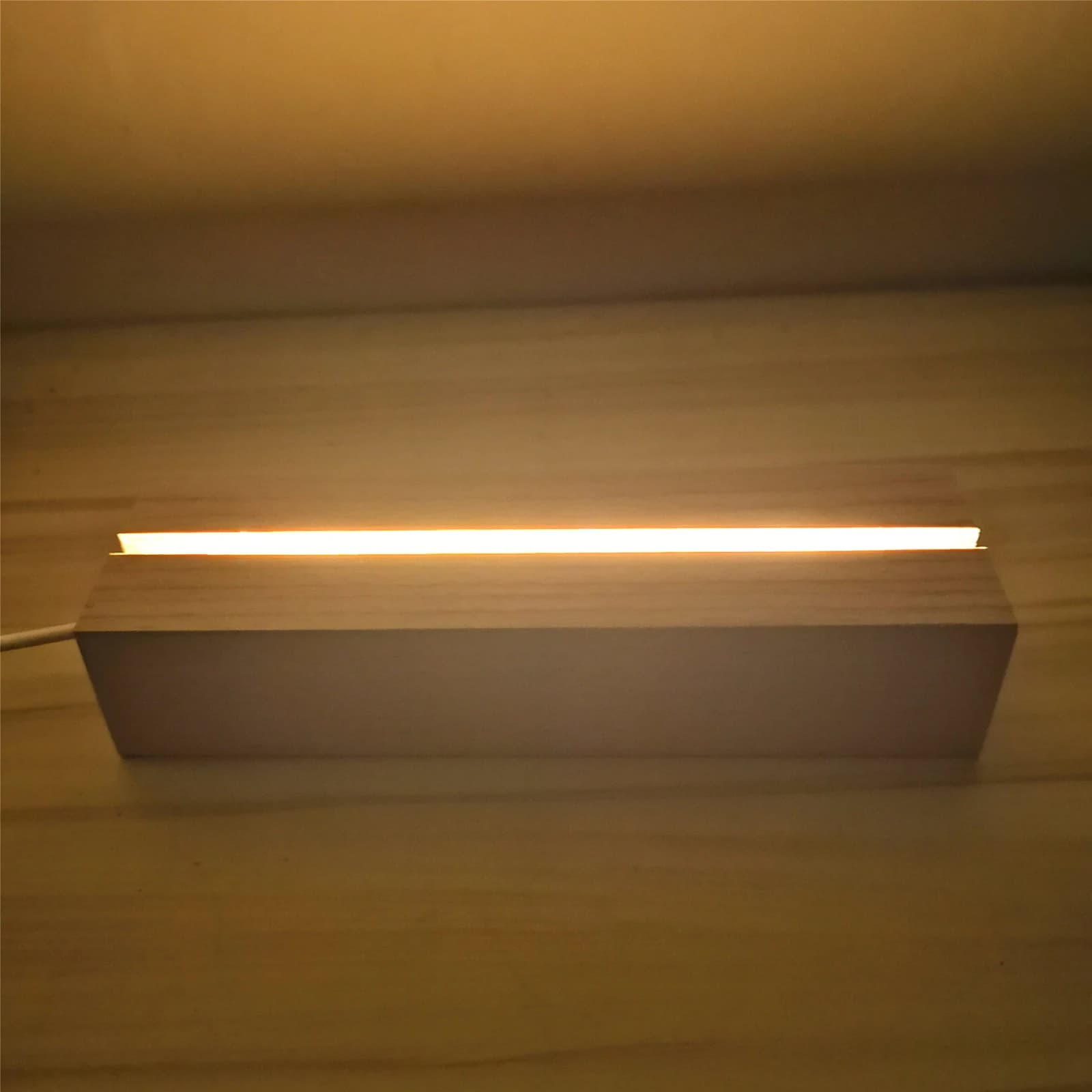 Présentoir lumineux LED en bois cristal, support de base 4.2, plaque lumineuse en acrylique, USB, lu