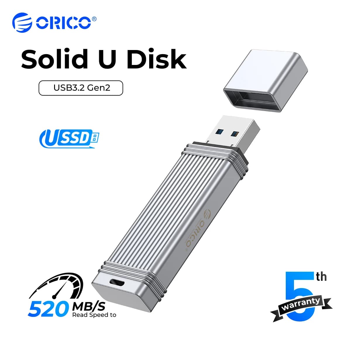 ORICO-Clé USB 520 à semi-conducteurs, disque U mobile solide, USB 512, clé USB de type C, 1 To, 256 