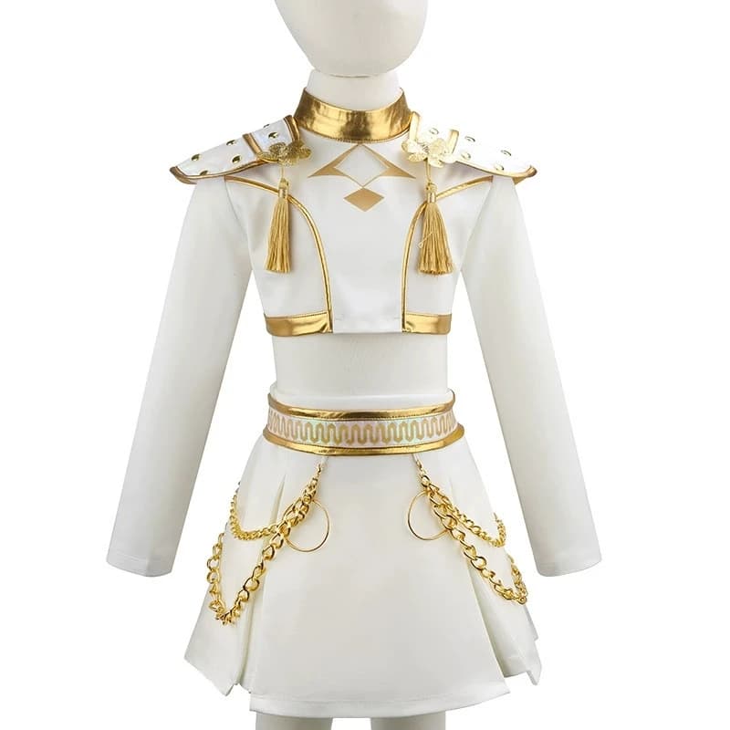 Ensemble de vêtements pour filles Hunters Pop Cosplay Singers, décoration en chaîne métallique vérit