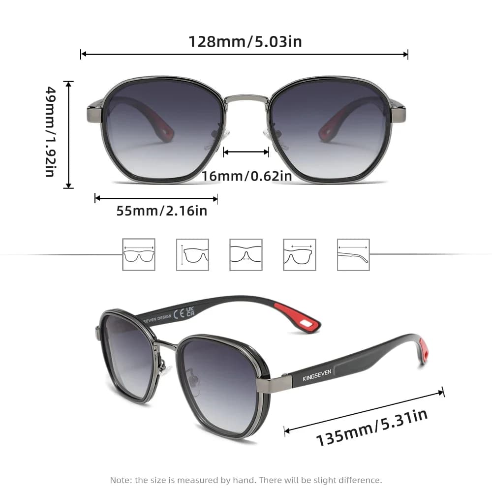 KINGSEVEN – lunettes de soleil à monture ronde, de luxe, Style Punk rétro, pour hommes et femmes, po
