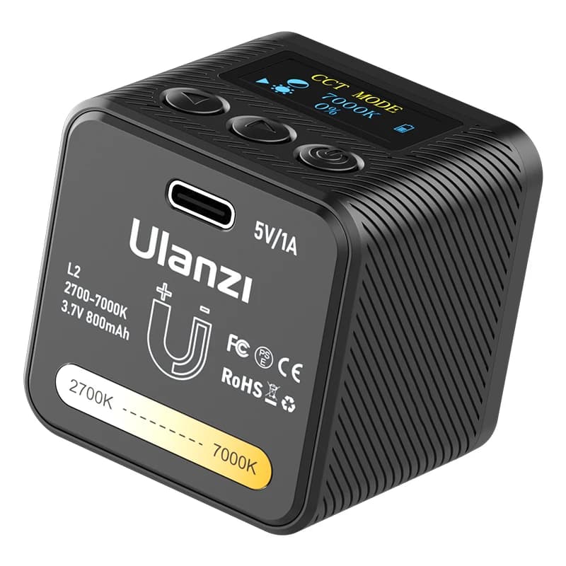 Ulanzi L2 bi couleur COB Mini lumière vidéo réglable 2700K-7000K lumière de caméra CRI 95 + lampe de