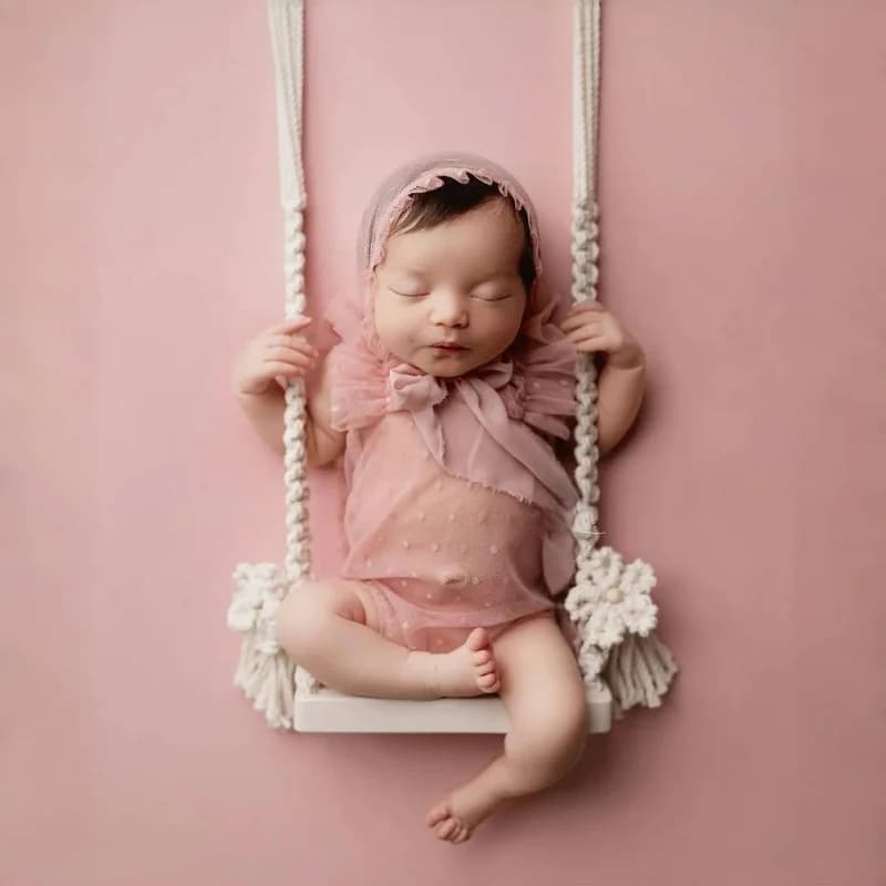 Accessoires de photographie pour bébé, chaise pivotante pour nouveau-né, meubles en bois pour nourri