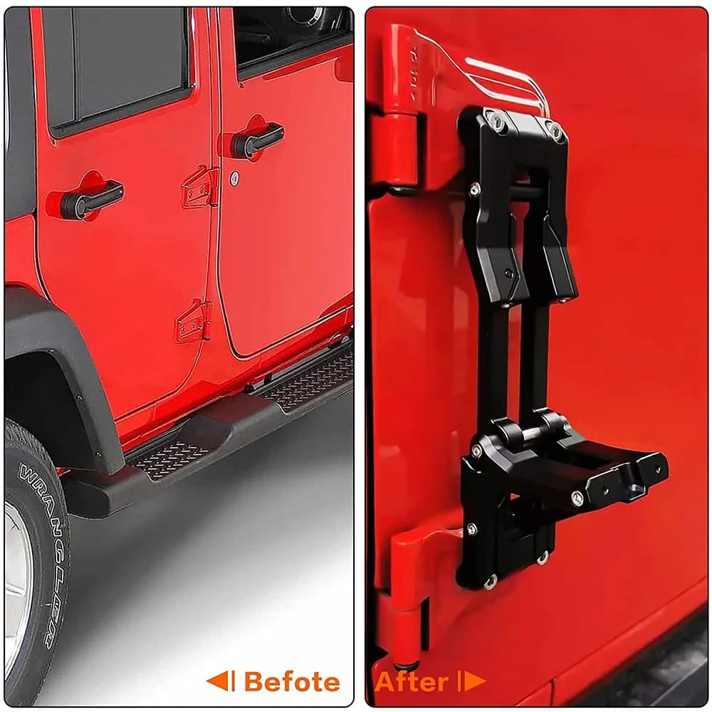 Pédale Pliante en Aluminium Compatible avec la Charnière de Porte, pour Jeep Wrangler 2007-2018 JK J
