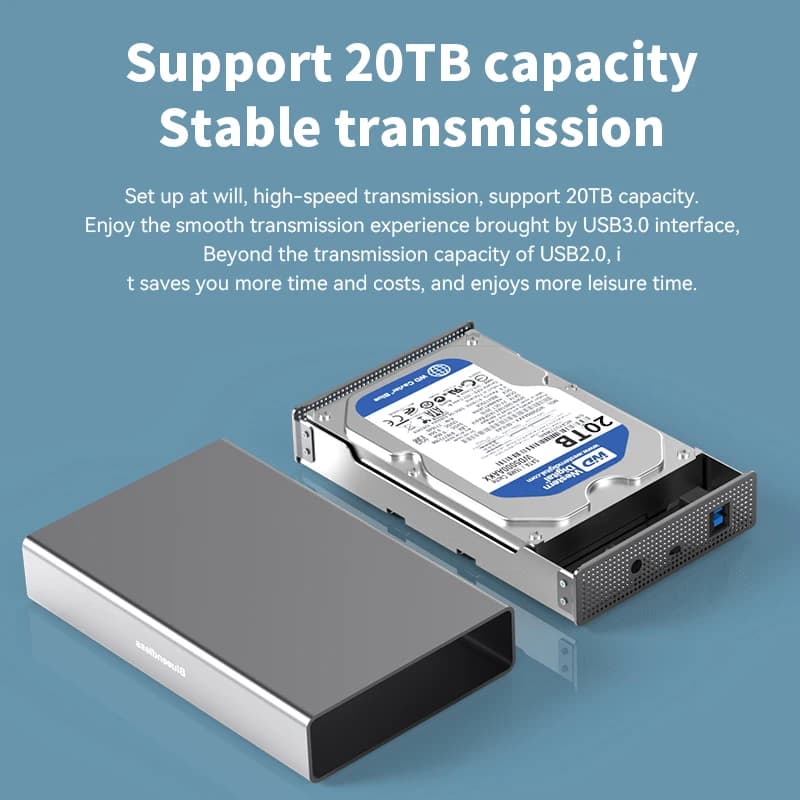 Blueendless 3.5 ''boîtier de disque dur SATA vers USB 3.0 adaptateur boîtier de disque dur externe p