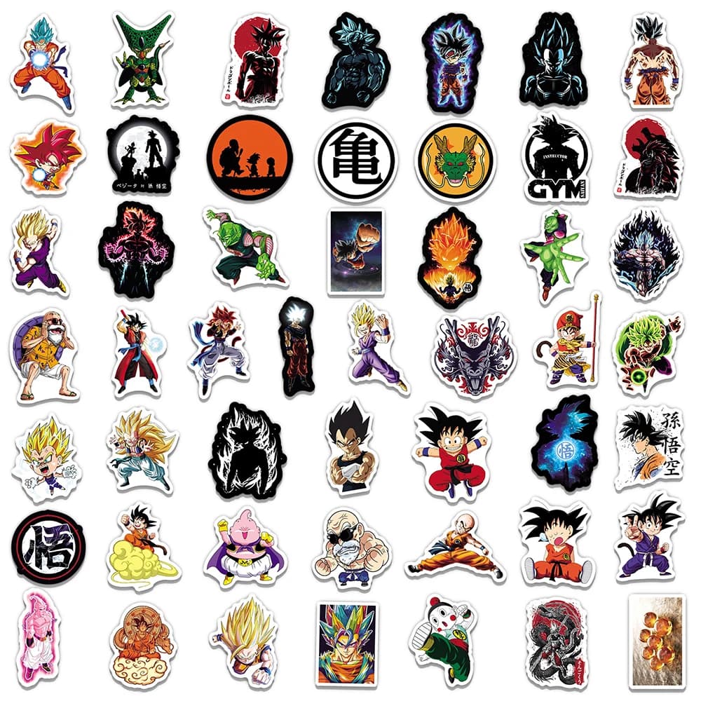 10/30/50pcs Dragon Ball Classique Autocollants Étanches pour Amusant Enfant Dessin Animé Autocollant