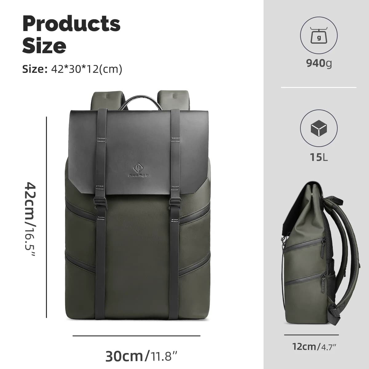 Heroic Knight 15.6 "sac à dos décontracté pour ordinateur portable hommes étanche grande capacité sa