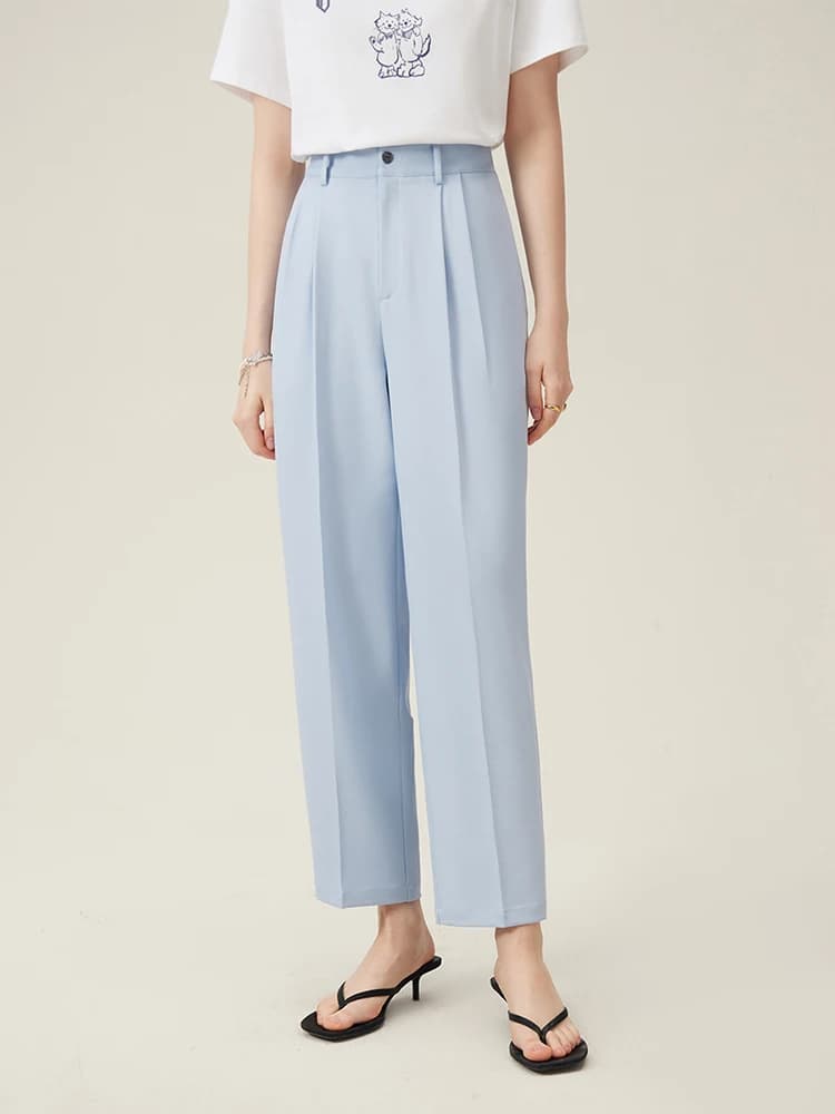 FSLE-Pantalon d'été taille haute pour femme, coupe courte, style décontracté, amincissant, fuselé, b
