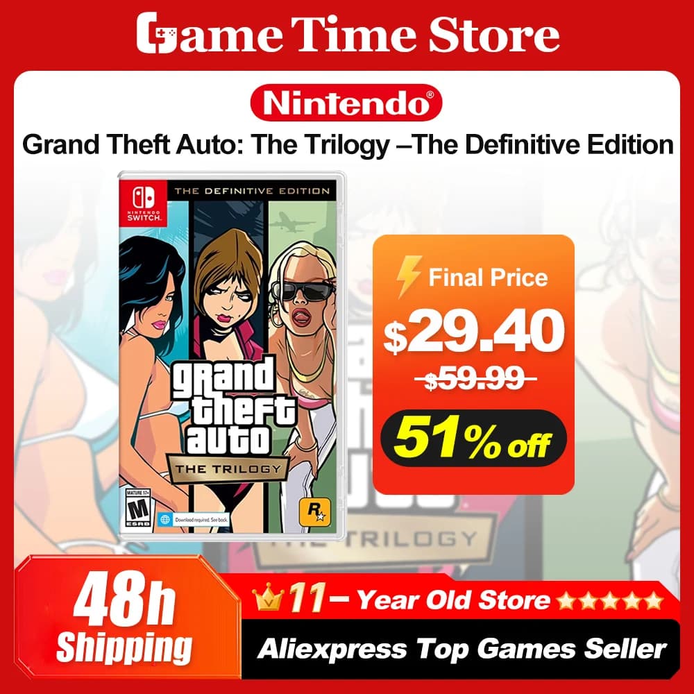 Juegos Nintendo Switch jeux Grand Theft Auto GTA offres trilogie édition définitive Original jeu phy