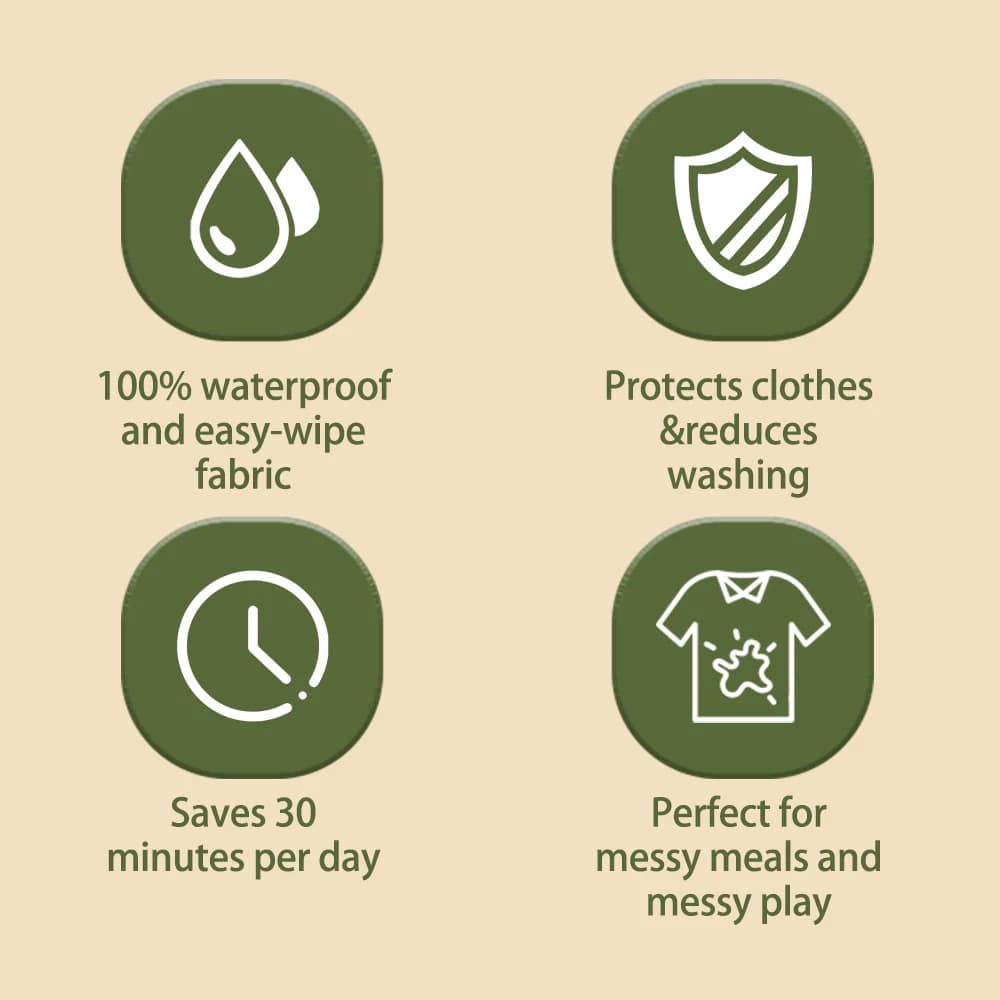 Elinfant-Bavoir en Polyester Imperméable à Manches sulfpour Bébé, Design lèvent à Pression Imprimés 
