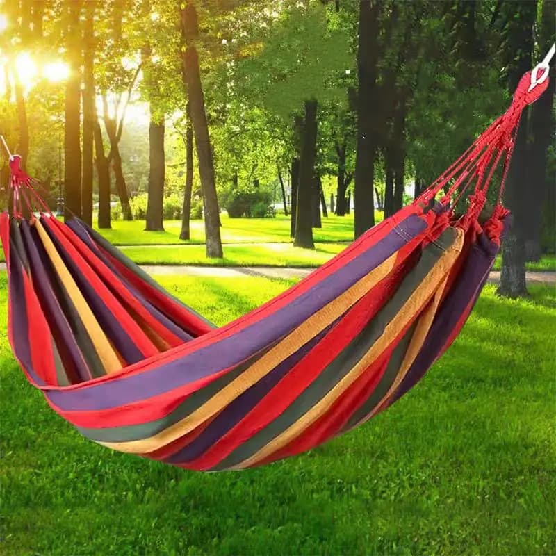 Hamac simple en toile épaisse et large, pour Camping en plein air, sac à dos, balançoire de loisirs,