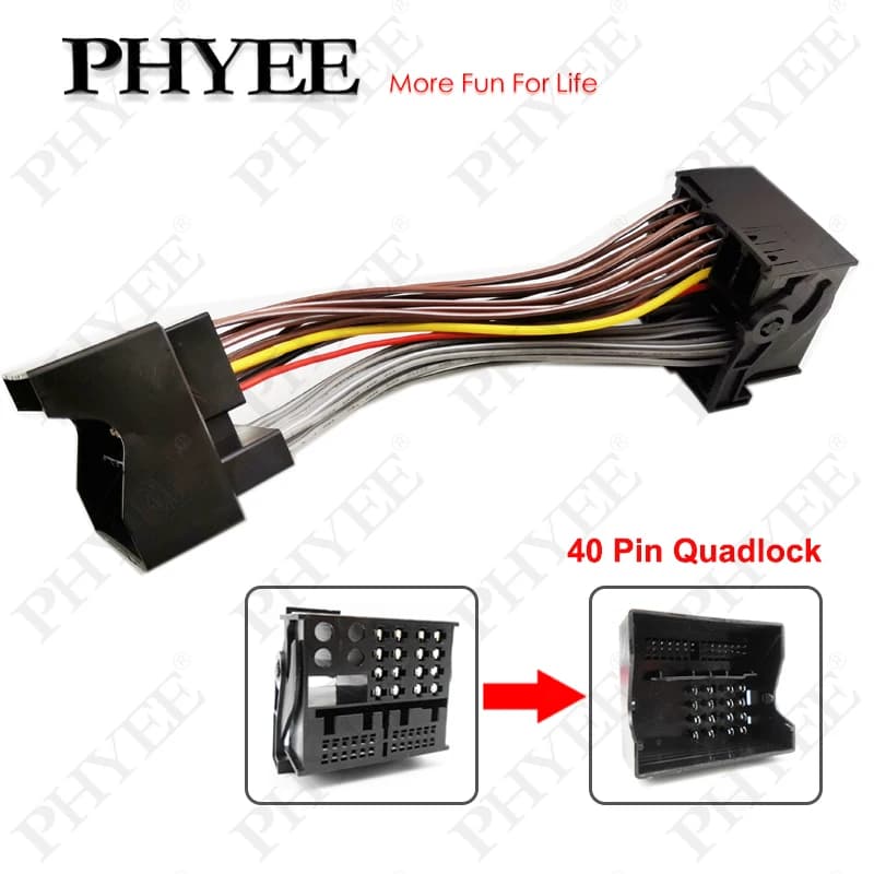 Câble adaptateur d'extension Quadlock 40 broches, faisceau de câbles Plug Play pour BMW citroën Ford