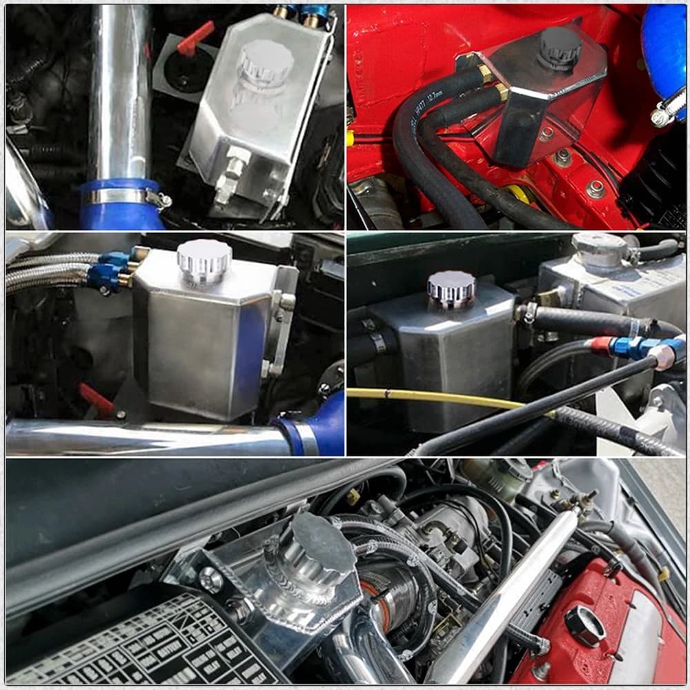 Réservoir d'huile universel en aluminium 1L/2L, réservoir de liquide de refroidissement pour moteur,