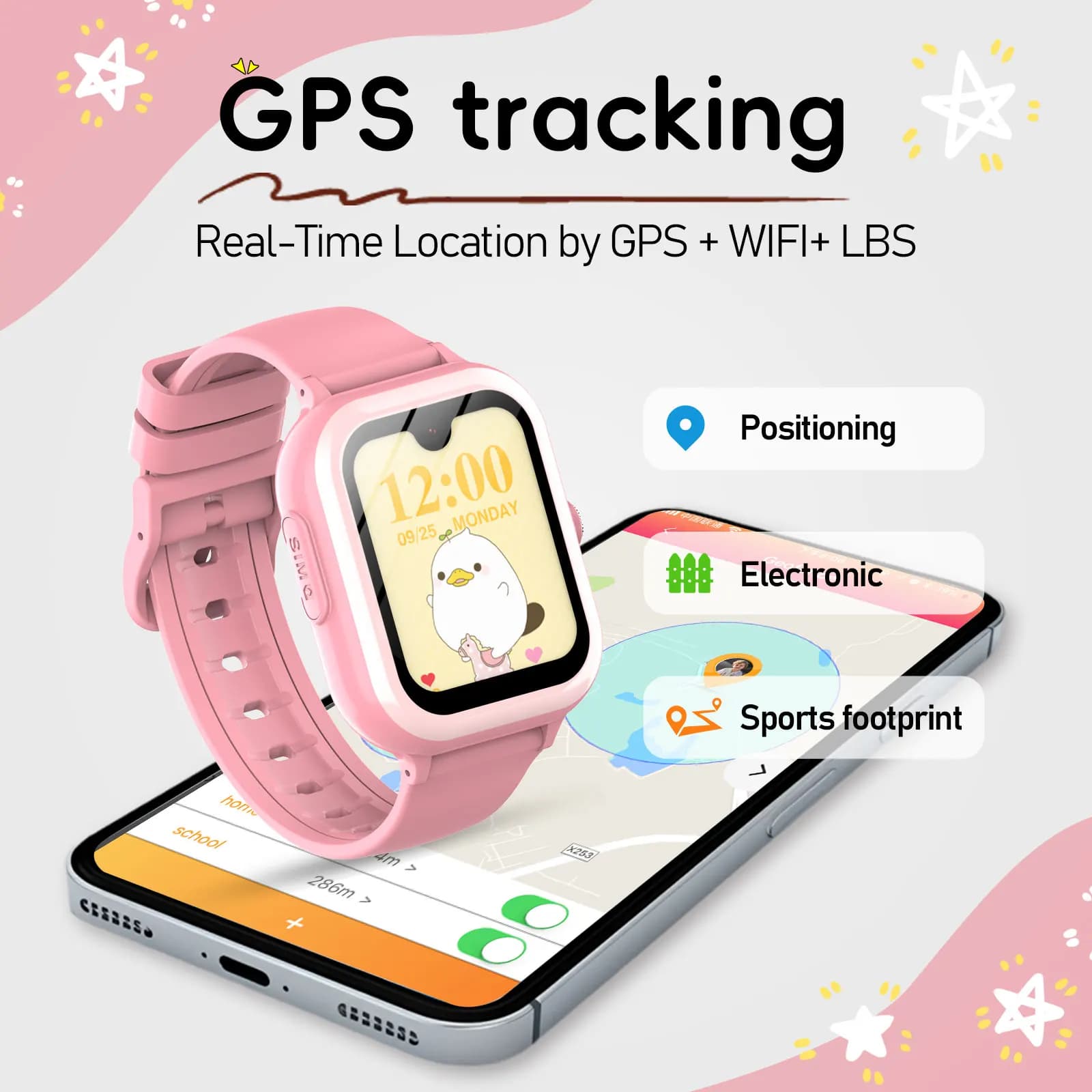WONLEX-Montre Intelligente KT31 pour Enfants, 4G, SOS, WIFI, GPS Tracker, Écran AMOLED HD, Appel Vid
